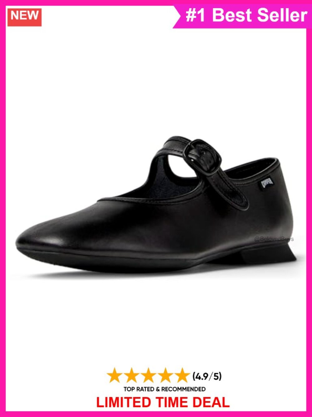 Mary Jane Flats Cow Leather Cushioned Pull-On Round Toe Shoes